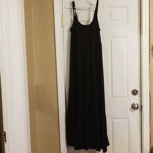 Torrid long black spaghetti strap dress